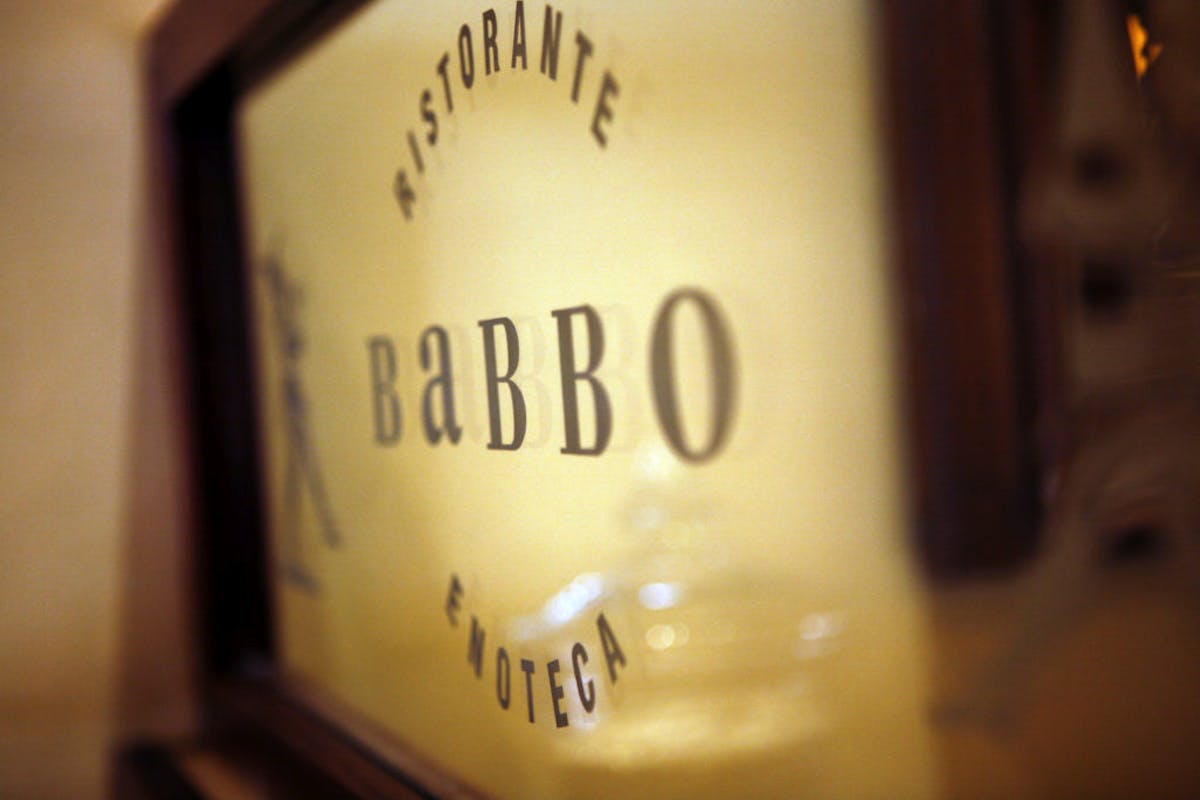 a close up of the babbo logo